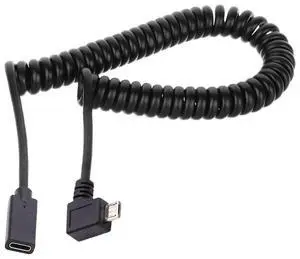 AJMRTC Stretch Coiled USBC Extension Cable, Micro USB Male to TypeC Female Spring Cord, Power & Data Transfer for Gaming Keyboard, Mouse and Other Compatible Peripheral Devices AJMRTC Stretch Coiled USBC Extension Cable, Micro USB Male to TypeC Female Spring Cord, Power & Data Transfer for Gaming Keyboard, Mouse and Other Compatible Peripheral Devices
