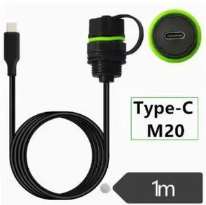 AJMRTC IP68 Waterproof M20 PanelMount USBC 3.1 Extension Cable, TypeC Male to Female, 10Gbps HighSpeed Data & Fast Charging Cord for Industrial Equipment, Outdoor HarshEnvironment Applications AJMRTC IP68 Waterproof M20 PanelMount USBC 3.1 Extension Cable, TypeC Male to Female, 10Gbps HighSpeed Data & Fast Charging Cord for Industrial Equipment, Outdoor HarshEnvironment Applications