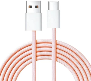 AJMRTC 100cm USBC Male to USBA Male Cable, 15W 5V3A Power Charging & 480Mbps USB2.0 Data Sync Cord with Pink Protective Sleeve for Smartphones, Tablets and USBA / USBC Enabled Devices AJMRTC 100cm USBC Male to USBA Male Cable, 15W 5V3A Power Charging & 480Mbps USB2.0 Data Sync Cord with Pink Protective Sleeve for Smartphones, Tablets and USBA / USBC Enabled Devices