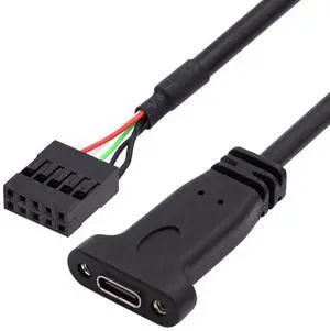 AJMRTC 20cm SinglePort USB3.1 TypeC Female to USB3.0 19Pin Motherboard Header Cable, Internal PC FrontPanel Adapter Cable, Convert Motherboard 19Pin Header to USBC Port for Desktop PC Case Buildi AJMRTC 20cm SinglePort USB3.1 TypeC Female to USB3.0 19Pin Motherboard Header Cable, Internal PC FrontPanel Adapter Cable, Convert Motherboard 19Pin Header to USBC Port for Desktop PC Case Buildi