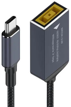 AJMRTC ThinkPad Rectangle SlimTip Jack Input to USBC Power Charging Cable, 100W PD Power Cord, Supports 5V 9V 20V Output Voltage, Convert ThinkPad Square Power Port to USBC for Laptops, Smartphones AJMRTC ThinkPad Rectangle SlimTip Jack Input to USBC Power Charging Cable, 100W PD Power Cord, Supports 5V 9V 20V Output Voltage, Convert ThinkPad Square Power Port to USBC for Laptops, Smartphones