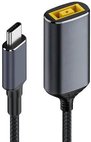 AJMRTC ThinkPad Rectangle SlimTip Jack Input to USBC Power Charging Cable, 140W PD Power Cord, Supports 5V 9V 20V Output Voltage, Convert ThinkPad Square Power Port to USBC for Laptops, Smartphones AJMRTC ThinkPad Rectangle SlimTip Jack Input to USBC Power Charging Cable, 140W PD Power Cord, Supports 5V 9V 20V Output Voltage, Convert ThinkPad Square Power Port to USBC for Laptops, Smartphones