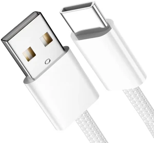 AJMRTC 1M White USBC Male to USBA Male Cable, 5V 3A 15W Power 480Mbps Data Sync Cord with Protective Sleeve for Smartphone Tablet Power Bank and Other USBA to TypeC Compatible Devices AJMRTC 1M White USBC Male to USBA Male Cable, 5V 3A 15W Power 480Mbps Data Sync Cord with Protective Sleeve for Smartphone Tablet Power Bank and Other USBA to TypeC Compatible Devices