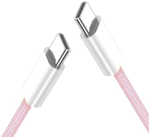 AJMRTC Pink USBC to USBC Male to Male PD Fast Charging Cable, 27W65W Power Delivery 480Mbps USB2.0 Data Sync Cord with Protective Sleeve for Smartphone Tablet USBC Laptops AJMRTC Pink USBC to USBC Male to Male PD Fast Charging Cable, 27W65W Power Delivery 480Mbps USB2.0 Data Sync Cord with Protective Sleeve for Smartphone Tablet USBC Laptops