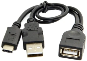 AJMRTC USBC 3.1 OTG Data Cable, USBC Male to USB2.0A Female Cord with Auxiliary Power Supply Port, 480Mbps OTG Host Mode for Smartphones, Tablets, Connect Flash Drives Keyboard Mouse External USB AJMRTC USBC 3.1 OTG Data Cable, USBC Male to USB2.0A Female Cord with Auxiliary Power Supply Port, 480Mbps OTG Host Mode for Smartphones, Tablets, Connect Flash Drives Keyboard Mouse External USB