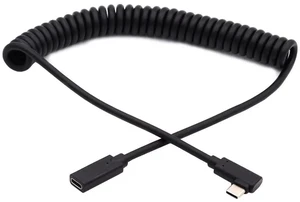 AJMRTC Stretch Coiled USBC Male to Female Extension Cable, Spring Retractable TypeC Power & Data Cord, LowLatency for Gaming Mechanical Keyboards, Mice, Peripheral Devices, Desktop PC and Laptop Se AJMRTC Stretch Coiled USBC Male to Female Extension Cable, Spring Retractable TypeC Power & Data Cord, LowLatency for Gaming Mechanical Keyboards, Mice, Peripheral Devices, Desktop PC and Laptop Se
