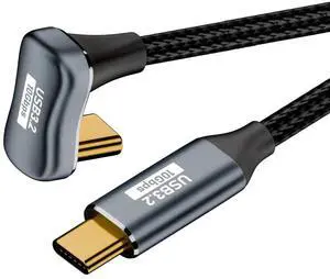 AJMRTC 50CM USBC Male to Male Extension Cable, USB3.1 Gen2 10Gbps 100W PD Opposite UShape Back Angled Cord with Sleeve for USBC Laptops, SSD, Docking Stations AJMRTC 50CM USBC Male to Male Extension Cable, USB3.1 Gen2 10Gbps 100W PD Opposite UShape Back Angled Cord with Sleeve for USBC Laptops, SSD, Docking Stations