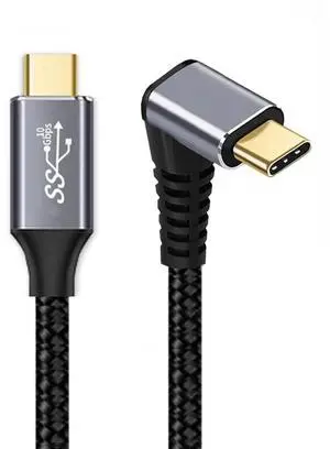 AJMRTC 90Degree UpDown Angled USBC Male to Male Cable, USB 3.1 Gen2 10Gbps 100W PD Fast Charging Data Sync Cord, 50CM Short TypeC Cable for Laptops, Smartphones, Tablets, USBC Peripherals AJMRTC 90Degree UpDown Angled USBC Male to Male Cable, USB 3.1 Gen2 10Gbps 100W PD Fast Charging Data Sync Cord, 50CM Short TypeC Cable for Laptops, Smartphones, Tablets, USBC Peripherals