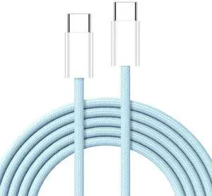 AJMRTC USBC Male to Male PD Fast Charging Cable, 20cm Short Blue Sleeve TypeC Cord, 27W65W Power Delivery 480Mbps Data Sync Cable for Smartphones, Tablets, Laptops and USBC Enabled Devices AJMRTC USBC Male to Male PD Fast Charging Cable, 20cm Short Blue Sleeve TypeC Cord, 27W65W Power Delivery 480Mbps Data Sync Cable for Smartphones, Tablets, Laptops and USBC Enabled Devices