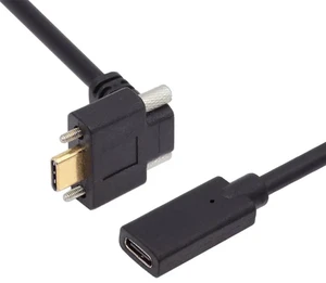 AJMRTC UpAngled ScrewLocking USBC Male to Female Extension Cable, USB3.1 Gen2 10Gbps Data 65W Power Cord for Realsense Depth Camera, Meta Quest Link VR Headset Compact Space Installation AJMRTC UpAngled ScrewLocking USBC Male to Female Extension Cable, USB3.1 Gen2 10Gbps Data 65W Power Cord for Realsense Depth Camera, Meta Quest Link VR Headset Compact Space Installation