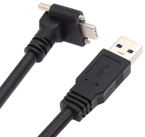 AJMRTC 90 Degree UpDown Angled Screw Locking USBC Cable, USB 3.0 5Gbps High Speed Data Transfer TypeC Cord for VR Headset, Industrial Camera, Laptop, Monitor, Equipment Panel Mount, 200cm AJMRTC 90 Degree UpDown Angled Screw Locking USBC Cable, USB 3.0 5Gbps High Speed Data Transfer TypeC Cord for VR Headset, Industrial Camera, Laptop, Monitor, Equipment Panel Mount, 200cm