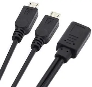 AJMRTC DC 5V USBC Female to Dual Micro USB Male Splitter Cable, 32AWG Copper Wire Extension Charging Cord, TypeC Female Input to 5Pin Dual Micro USB Male Output for Dual Micro USB Powered Devices AJMRTC DC 5V USBC Female to Dual Micro USB Male Splitter Cable, 32AWG Copper Wire Extension Charging Cord, TypeC Female Input to 5Pin Dual Micro USB Male Output for Dual Micro USB Powered Devices