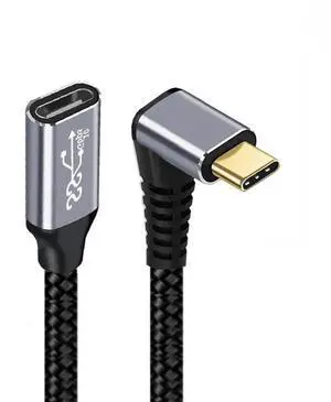 AJMRTC UpDown Angled USBC Male to Female Extension Cable 100CM, USB3.1 Gen2 10Gbps 100W PD Data Charging Cord with Protective Sleeve for Laptops and USBC Compatible Devices AJMRTC UpDown Angled USBC Male to Female Extension Cable 100CM, USB3.1 Gen2 10Gbps 100W PD Data Charging Cord with Protective Sleeve for Laptops and USBC Compatible Devices