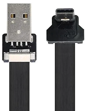 AJMRTC UpDown Angled USB 2.0 TypeA Male to USBC Male Flat Slim FPC Cable 20CM, UltraThin Flexible Data Sync Cord for FPV Drone, Portable Disk, Smartphone & Compact USBC Devices AJMRTC UpDown Angled USB 2.0 TypeA Male to USBC Male Flat Slim FPC Cable 20CM, UltraThin Flexible Data Sync Cord for FPV Drone, Portable Disk, Smartphone & Compact USBC Devices