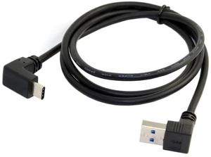 AJMRTC USB 3.1 Reversible Angled USBC to 90 Degree Up Angled USBA Male to Male Data Cable, 10Gbps HighSpeed Transfer Cord 100CM for Smartphones, Tablets and USBA & TypeC Enabled Devices AJMRTC USB 3.1 Reversible Angled USBC to 90 Degree Up Angled USBA Male to Male Data Cable, 10Gbps HighSpeed Transfer Cord 100CM for Smartphones, Tablets and USBA & TypeC Enabled Devices