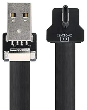 AJMRTC RightAngled USB 2.0 Flat Slim FPC Cable, TypeA Male to 90 Degree USBC Male 480Mbps Flexible Ribbon Cord 100CM for FPV Drones, External Disks, Smartphones, Gimbal DIY Projects AJMRTC RightAngled USB 2.0 Flat Slim FPC Cable, TypeA Male to 90 Degree USBC Male 480Mbps Flexible Ribbon Cord 100CM for FPV Drones, External Disks, Smartphones, Gimbal DIY Projects