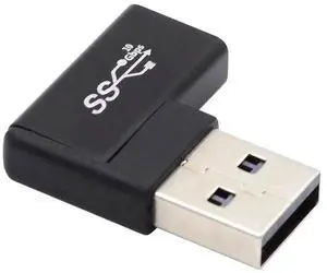 AJMRTC 90 Degree Horizontal Right Angled USBC Female to USBA Male USB 3.0 Flat Adapter Cable, Right Angle Data & Charging Cord for Laptops, Desktops and USBC Peripherals AJMRTC 90 Degree Horizontal Right Angled USBC Female to USBA Male USB 3.0 Flat Adapter Cable, Right Angle Data & Charging Cord for Laptops, Desktops and USBC Peripherals