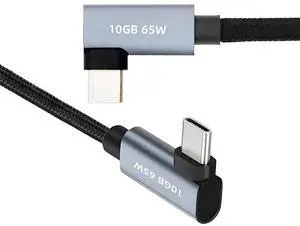 AJMRTC 10Gbps USBC to USBC Cable 60CM, Dual 90 Degree Right Angle TypeC Male to Male Cord, 4K Video Output & PD 65W Fast Charging Data Cable for Laptops, Tablets, Smart Phones, Monitors AJMRTC 10Gbps USBC to USBC Cable 60CM, Dual 90 Degree Right Angle TypeC Male to Male Cord, 4K Video Output & PD 65W Fast Charging Data Cable for Laptops, Tablets, Smart Phones, Monitors