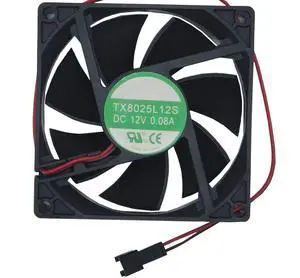 TX8025L12S DC Brushless 12V 0.08A 80x80x25mm 8025 2Wire SleeveBearing Silent Fan, Replacement 80mm Fan for Wine Cooler, MiniFridge, NAS Power Supply Cabinet TX8025L12S DC Brushless 12V 0.08A 80x80x25mm 8025 2Wire SleeveBearing Silent Fan, Replacement 80mm Fan for Wine Cooler, MiniFridge, NAS Power Supply Cabinet
