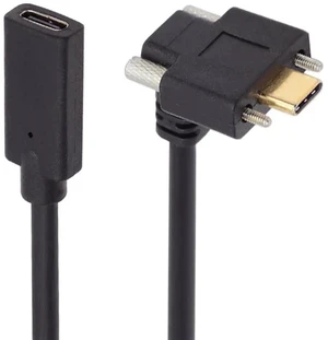 AJMRTC Up Angled ScrewLocking USBC Male to Female Extension Cable, USB3.1 Gen2 10Gbps HighSpeed Data Cord for Realsense Camera, VR Quest Link, Industrial Vision Devices and USBC Host Equipment AJMRTC Up Angled ScrewLocking USBC Male to Female Extension Cable, USB3.1 Gen2 10Gbps HighSpeed Data Cord for Realsense Camera, VR Quest Link, Industrial Vision Devices and USBC Host Equipment
