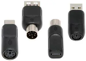 AJMRTC 4Pack USB 2.0 to PS2 Adapter Kit, TypeA & TypeC Male to Female MiniDIN 6Pin Converter for Legacy PS/2 Keyboards, Mice, Desktop PCs, Retro Hardware and Industrial Input Peripherals AJMRTC 4Pack USB 2.0 to PS2 Adapter Kit, TypeA & TypeC Male to Female MiniDIN 6Pin Converter for Legacy PS/2 Keyboards, Mice, Desktop PCs, Retro Hardware and Industrial Input Peripherals