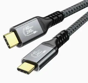 AJMRTC 1.2M USB4 TypeC Cable, 40Gbps HighSpeed Data Transfer Cord, 240W PD Fast Charging, 4K@144Hz Video Output, Compatible with Thunderbolt 4 Thunderbolt 3 for Laptop Docking Station SSD External D AJMRTC 1.2M USB4 TypeC Cable, 40Gbps HighSpeed Data Transfer Cord, 240W PD Fast Charging, 4K@144Hz Video Output, Compatible with Thunderbolt 4 Thunderbolt 3 for Laptop Docking Station SSD External D