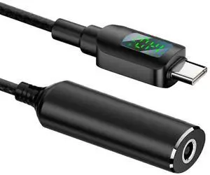 AJMRTC 4.5x3.0mm DC Jack Input to USBC TypeC 140W Smart LED Display Charging Cable, PD 5V 9V 20V 7A DC Barrel Power Converter Cord for Laptops Phones AJMRTC 4.5x3.0mm DC Jack Input to USBC TypeC 140W Smart LED Display Charging Cable, PD 5V 9V 20V 7A DC Barrel Power Converter Cord for Laptops Phones
