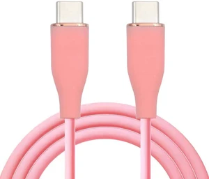 AJMRTC 2M UltraSoft HighFlex USBC Male to Male Cable, PD 65W 480Mbps HyperSuperFlexible Pink USB2.0 Charging Data Cord for Laptops, Phones and USBC Gadgets AJMRTC 2M UltraSoft HighFlex USBC Male to Male Cable, PD 65W 480Mbps HyperSuperFlexible Pink USB2.0 Charging Data Cord for Laptops, Phones and USBC Gadgets