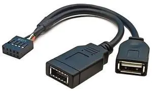 AJMRTC USB 2.0 9Pin Male 1to2 Splitter Extension Cable 0.49FT, Dual USB3.1 TypeE KeyA Female FrontPanel Sockets for Mainboard Header PC Internal DIY Chassis Wiring AJMRTC USB 2.0 9Pin Male 1to2 Splitter Extension Cable 0.49FT, Dual USB3.1 TypeE KeyA Female FrontPanel Sockets for Mainboard Header PC Internal DIY Chassis Wiring