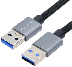AJMRTC USB 3.0 TypeA Male to Male Cable 30cm Silver, 5Gbps SuperSpeed Data Transfer Cord for External Disk, SSD, Camera and USBA Peripheral Devices AJMRTC USB 3.0 TypeA Male to Male Cable 30cm Silver, 5Gbps SuperSpeed Data Transfer Cord for External Disk, SSD, Camera and USBA Peripheral Devices