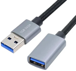 AJMRTC USB 3.0 TypeA Male to Female Extension Cable 30cm Silver, 5Gbps SuperSpeed Data Cord for External Disk, SSD, Camera and USBA Peripheral Devices AJMRTC USB 3.0 TypeA Male to Female Extension Cable 30cm Silver, 5Gbps SuperSpeed Data Cord for External Disk, SSD, Camera and USBA Peripheral Devices