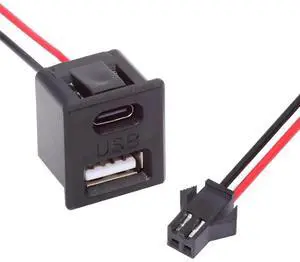 AJMRTC DIY OEM TypeC & TypeA Female Socket to 2Pin Header Cable, 2.54mm Pitch LatchMount Connector DC 5V Power Supply Wire for Electronic Project, Cabinet Panel DIY Modification AJMRTC DIY OEM TypeC & TypeA Female Socket to 2Pin Header Cable, 2.54mm Pitch LatchMount Connector DC 5V Power Supply Wire for Electronic Project, Cabinet Panel DIY Modification