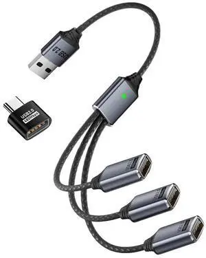 AJMRTC USB 2.0 TypeA to 3Port Hub Cable, BusPowered 1to3 USB Splitter Data Cord for Laptop, Desktop, Phone, Mouse, Keyboard, Printer and External Disk Devices AJMRTC USB 2.0 TypeA to 3Port Hub Cable, BusPowered 1to3 USB Splitter Data Cord for Laptop, Desktop, Phone, Mouse, Keyboard, Printer and External Disk Devices