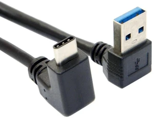AJMRTC USB 3.1 Angled USBC to 90 Degree DownAngled TypeA Male Data Cable, 100CM DualAngle Charging Sync Cord for USBC Smart Phones, Tablets and Portable Electronic Devices AJMRTC USB 3.1 Angled USBC to 90 Degree DownAngled TypeA Male Data Cable, 100CM DualAngle Charging Sync Cord for USBC Smart Phones, Tablets and Portable Electronic Devices