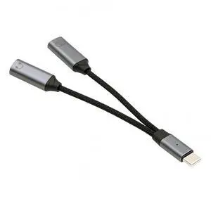 AJMRTC USBC Male to Dual USBC Female Splitter Cable, Builtin DAC AUX Audio 16bit 48kHz & 100W PD PassThrough Charging Cord for USBC Laptops, Tablets, Smart Phones and Digital Audio Devices AJMRTC USBC Male to Dual USBC Female Splitter Cable, Builtin DAC AUX Audio 16bit 48kHz & 100W PD PassThrough Charging Cord for USBC Laptops, Tablets, Smart Phones and Digital Audio Devices