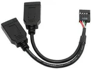 AJMRTC 0.49FT Internal Motherboard Header Extension Cable, USB2.0 9Pin Male 1to2 to Dual USB3.1 TypeE KeyA Female Front Panel Socket for Desktop PC Case FrontPanel USBC Port DIY Upgrade AJMRTC 0.49FT Internal Motherboard Header Extension Cable, USB2.0 9Pin Male 1to2 to Dual USB3.1 TypeE KeyA Female Front Panel Socket for Desktop PC Case FrontPanel USBC Port DIY Upgrade