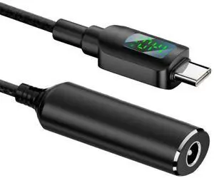 AJMRTC DCJack 5.5x2.1mm Female Input to USBC Male 140W PD Power Cable, Smart RealTime LED Digital Display Supports 5V 9V 20V 7A for USBC Laptops, Tablets and Smart Phones AJMRTC DCJack 5.5x2.1mm Female Input to USBC Male 140W PD Power Cable, Smart RealTime LED Digital Display Supports 5V 9V 20V 7A for USBC Laptops, Tablets and Smart Phones