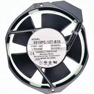5915PC-12T-B30 AC Cooling Fan, 115V 35/32W 50/60Hz, 172×150×38MM Metal HighTemperature Resistant Axial Fan for Industrial Enclosure Cabinet Power Equipment 5915PC-12T-B30 AC Cooling Fan, 115V 35/32W 50/60Hz, 172×150×38MM Metal HighTemperature Resistant Axial Fan for Industrial Enclosure Cabinet Power Equipment