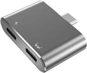 AJMRTC USB-C 2-in-1 Video Splitter Hub, Type-C Alt-Mode Adapter 4K@60Hz Video Output PD 100W Pass-Through Charging, USB-C Splitter for AR Glasses, Switch Console, Smartphone, Laptop, Tablet, Grey AJMRTC USB-C 2-in-1 Video Splitter Hub, Type-C Alt-Mode Adapter 4K@60Hz Video Output PD 100W Pass-Through Charging, USB-C Splitter for AR Glasses, Switch Console, Smartphone, Laptop, Tablet, Grey
