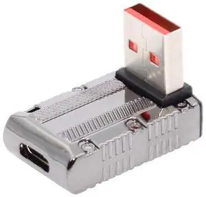 AJMRTC 90 Degree Down Angled USBC Female to USBA Male Adapter, USB 3.1 Gen2 10Gbps Data 120W Fast Charging, LowProfile Mecha Cyberpunk Style Converter for Laptop PC Power Bank USBC Devices AJMRTC 90 Degree Down Angled USBC Female to USBA Male Adapter, USB 3.1 Gen2 10Gbps Data 120W Fast Charging, LowProfile Mecha Cyberpunk Style Converter for Laptop PC Power Bank USBC Devices