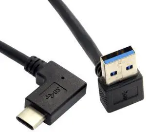 AJMRTC 30cm 90Degree UpAngled USBA Male to Reversible USBC Cable, USB 3.1 Gen1 HighSpeed Data Sync & Charging Cord for Android Smartphones, Tablets and USBC Portable Devices AJMRTC 30cm 90Degree UpAngled USBA Male to Reversible USBC Cable, USB 3.1 Gen1 HighSpeed Data Sync & Charging Cord for Android Smartphones, Tablets and USBC Portable Devices