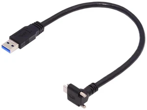 AJMRTC 90 Degree DownUp Angled Dual Screw Locking USB 3.1 TypeC to USB 3.0 A Male Data Cable 30CM, ScrewLock Panel Mount Cord for Industrial Camera, Machine Vision Device Data Sync Transfer AJMRTC 90 Degree DownUp Angled Dual Screw Locking USB 3.1 TypeC to USB 3.0 A Male Data Cable 30CM, ScrewLock Panel Mount Cord for Industrial Camera, Machine Vision Device Data Sync Transfer