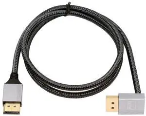 AJMRTC 90 Degree Down Angled DisplayPort DP to DP Cable 1M, Silver Sleeve UltraHD UHD 4K@60Hz DP Cord for Desktop, Laptop, Monitor, Graphics Card, HighSpeed Video Display Connection Cable AJMRTC 90 Degree Down Angled DisplayPort DP to DP Cable 1M, Silver Sleeve UltraHD UHD 4K@60Hz DP Cord for Desktop, Laptop, Monitor, Graphics Card, HighSpeed Video Display Connection Cable