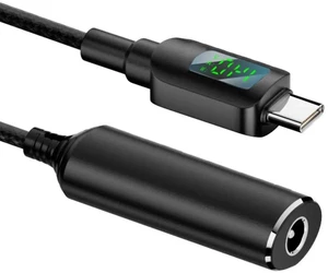 AJMRTC DC 5.5x2.5mm Input to USBC TypeC PD Charging Cable 140W, Smart LED Display Power Cord, Supports 5V 9V 20V 7A Output, DCBarrel to TypeC Power Converter for USBC Laptops, Smartphones & Table AJMRTC DC 5.5x2.5mm Input to USBC TypeC PD Charging Cable 140W, Smart LED Display Power Cord, Supports 5V 9V 20V 7A Output, DCBarrel to TypeC Power Converter for USBC Laptops, Smartphones & Table