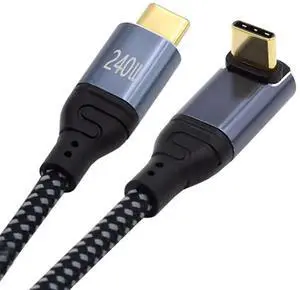 AJMRTC 240W USBC to USBC Cable,Up Down 90 Degree Angled TypeC Cord,48V 5A PD3.1 Fast Charge,USB2.0 480Mbps Data Sync,50cm Short LShaped Charging Cable for Laptop,Tablet,Android Smartphones AJMRTC 240W USBC to USBC Cable,Up Down 90 Degree Angled TypeC Cord,48V 5A PD3.1 Fast Charge,USB2.0 480Mbps Data Sync,50cm Short LShaped Charging Cable for Laptop,Tablet,Android Smartphones