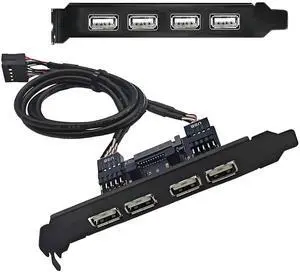 AJMRTC 4Port USB2.0 Female Panel Mount Baffle Cable,Internal Motherboard 9Pin Header to USB 2.0 Female Connector with Extra SATA Power,12cm Bracket Extension Cable for PC Desktop Chassis AJMRTC 4Port USB2.0 Female Panel Mount Baffle Cable,Internal Motherboard 9Pin Header to USB 2.0 Female Connector with Extra SATA Power,12cm Bracket Extension Cable for PC Desktop Chassis