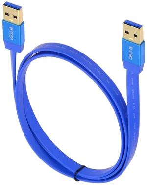 AJMRTC 200cm Ultra Flat Slim Blue USB 3.0 TypeA Male to Male Data Cable, 5Gbps SuperSpeed Flat Ribbon Cord for External Disk, SSD, Camera, USBA Peripheral Data Transmission AJMRTC 200cm Ultra Flat Slim Blue USB 3.0 TypeA Male to Male Data Cable, 5Gbps SuperSpeed Flat Ribbon Cord for External Disk, SSD, Camera, USBA Peripheral Data Transmission