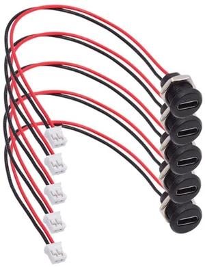 AJMRTC 5Pcs/Set DIY OEM TypeC Female Socket to 2Pin 2.0mm Pitch Header Cable, PanelMount USBC Female to 2Pin Connector DC 5V Power Supply Cable for Custom Project Circuit Board Wiring AJMRTC 5Pcs/Set DIY OEM TypeC Female Socket to 2Pin 2.0mm Pitch Header Cable, PanelMount USBC Female to 2Pin Connector DC 5V Power Supply Cable for Custom Project Circuit Board Wiring