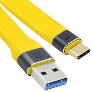AJMRTC Yellow Ultra Flat Slim FPC USB3.1 Gen2 10Gbps TypeC Male to USB3.0 TypeA Male Data Cable, LowProfile Ribbon Cord for Laptop, Smartphone, External Disk and NarrowSpace DIY Wiring Projects AJMRTC Yellow Ultra Flat Slim FPC USB3.1 Gen2 10Gbps TypeC Male to USB3.0 TypeA Male Data Cable, LowProfile Ribbon Cord for Laptop, Smartphone, External Disk and NarrowSpace DIY Wiring Projects