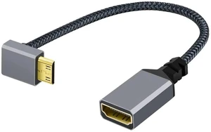 AJMRTC 90 Degree UpAngled Mini HDMI 1.4 Male to HDMI Female Extension Cable,4K HighSpeed Right Angle HDMI Cord for DV,MP4 Camera,DC Camcorder,Laptop,Monitor,Projector AJMRTC 90 Degree UpAngled Mini HDMI 1.4 Male to HDMI Female Extension Cable,4K HighSpeed Right Angle HDMI Cord for DV,MP4 Camera,DC Camcorder,Laptop,Monitor,Projector